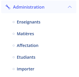 Gestion des professeurs, des matières et des élèves